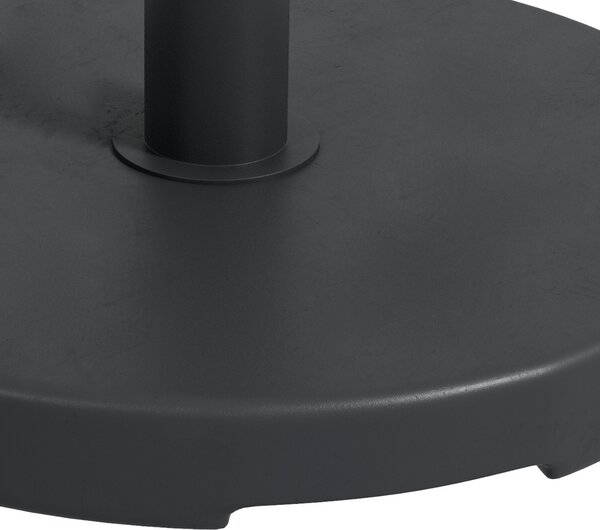 Stojan na slunečník Outsunny kulatý s váhou 15 kg z HDPE plastu s integrovanou rukojetí pro tyče Ø 24-38 mm, velikost Ø 46,5 x 31H cm Černý | Aosom