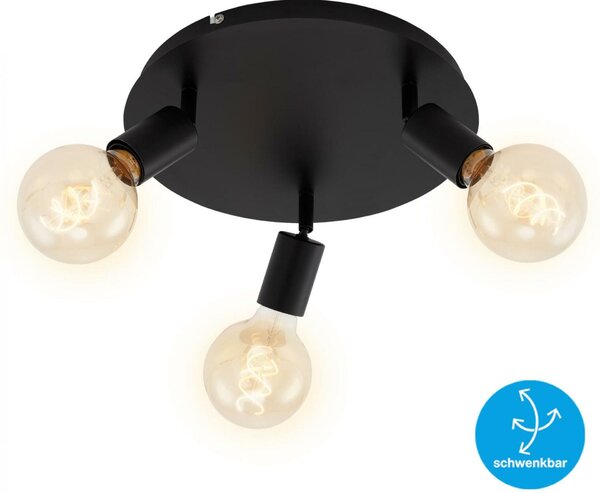 BRILONER Bodové svítidlo pr. 30 cm 3x E27 60W černá BRI 2868-035