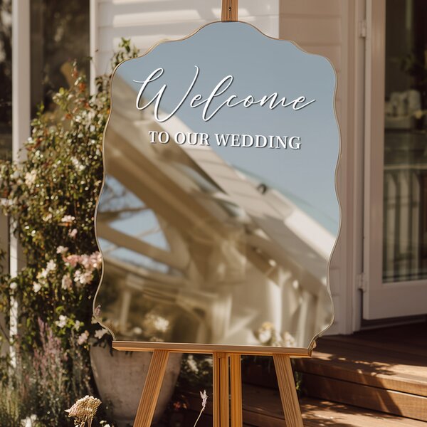 Samolepka na zrcadlo S13 – Welcome to our wedding