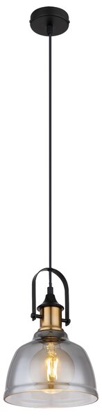 GLOBO Závěsné industriální světlo DOROTHEA, 1xE27, 60W, 20cm, černé, mosazné