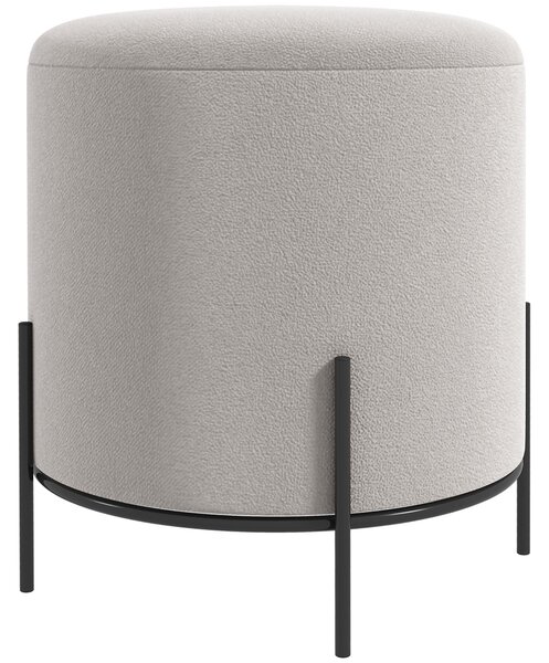 HOMCOM Sametový Ottoman Pouf s Ocelovými Nohami Ø 35 x 38 cm pro Obývací Pokoj a Ložnici | Aosom