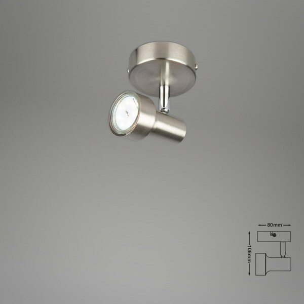 BRILONER Bodové svítidlo pr. 8 cm 1xGU10 3W 250lm matný nikl BRI 2843-012