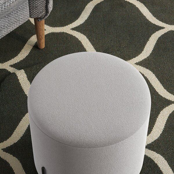 HOMCOM Sametový Ottoman Pouf s Ocelovými Nohami Ø 35 x 38 cm pro Obývací Pokoj a Ložnici | Aosom