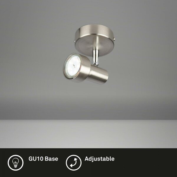 BRILONER Bodové svítidlo pr. 8 cm 1xGU10 3W 250lm matný nikl BRI 2843-012
