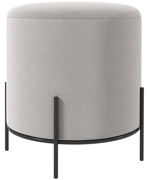 HOMCOM Sametový Ottoman Pouf s Ocelovými Nohami Ø 35 x 38 cm pro Obývací Pokoj a Ložnici | Aosom