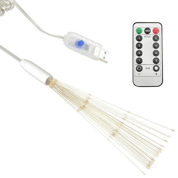 Venkovní vánoční ohňostroj teplý bílý 20 cm 140 LED diod 328596