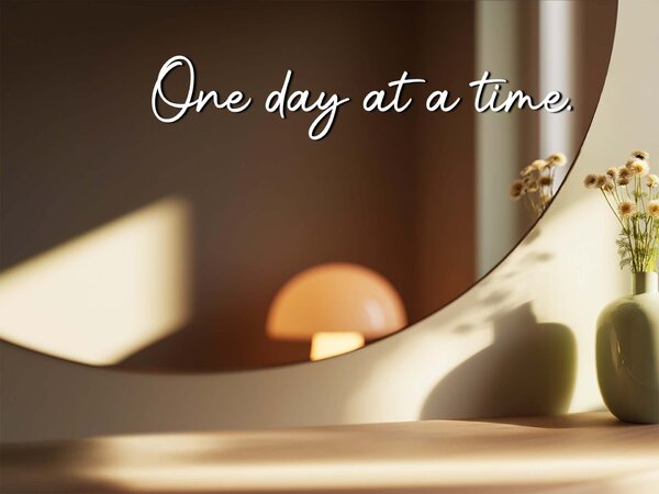 Samolepka na zrcadlo S24 – One day at time