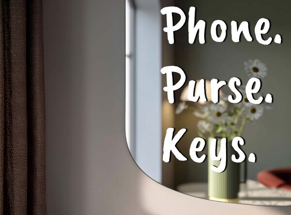 Samolepka na zrcadlo S31 – Phone. Purse. Key