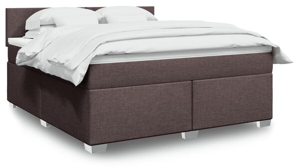Box spring postel s matrací tmavě hnědá 180x200 cm textil 3285963