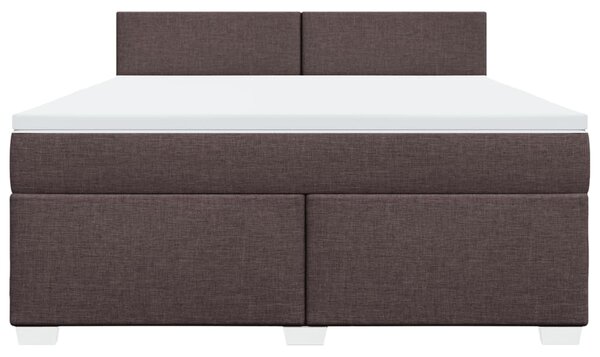 Box spring postel s matrací tmavě hnědá 180x200 cm textil 3285963