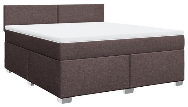 Box spring postel s matrací tmavě hnědá 180x200 cm textil 3285963