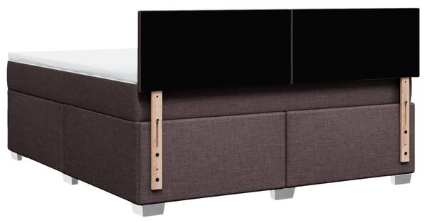 Box spring postel s matrací tmavě hnědá 180x200 cm textil 3285963