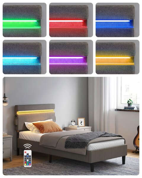 ČALOUNĚNÁ POSTEL, 90/200 cm tmavě šedá Boxxx - Jednolůžkové postele, Online Only