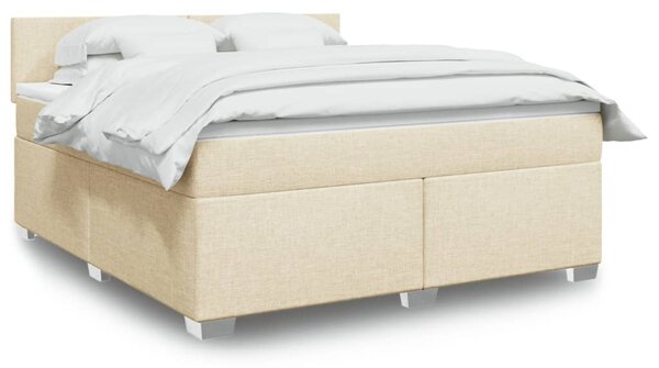 Box spring postel s matrací krémová 180x200 cm textil 3285965