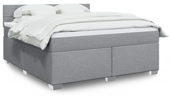 Box spring postel s matrací světle šedá 180 x 200 cm textil 3285967