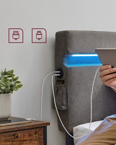 ČALOUNĚNÁ POSTEL, 90/200 cm tmavě šedá Boxxx - Jednolůžkové postele, Online Only