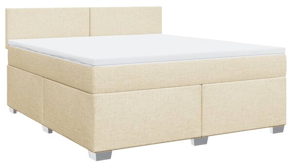 Box spring postel s matrací krémová 180x200 cm textil 3285965