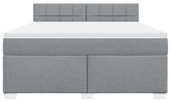 Box spring postel s matrací světle šedá 180 x 200 cm textil 3285967