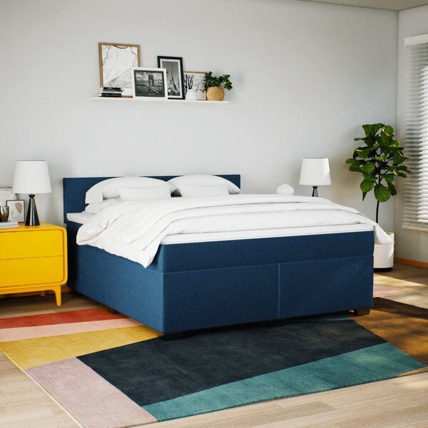 Box spring postel s matrací modrá 180x200 cm textil 3285966