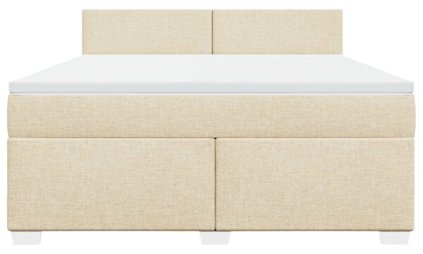 Box spring postel s matrací krémová 180x200 cm textil 3285965