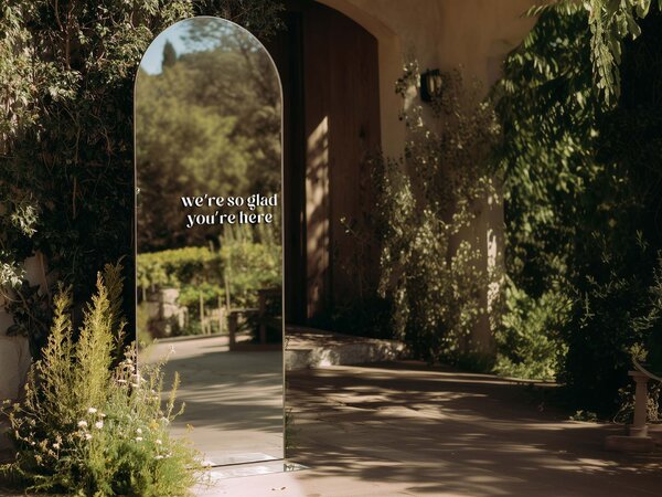 Samolepka na zrcadlo S43 – We're so glad you're here