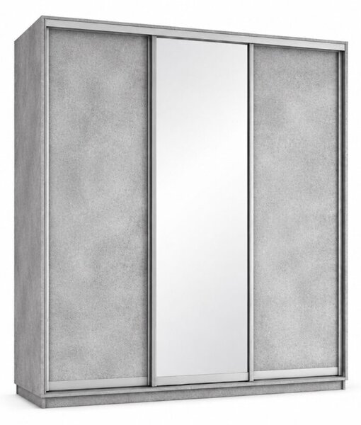 Skříň s posuvnými dveřmi 2000x2200x600 2LTD 1 Zrcadlo Industrial, profil stříbrný