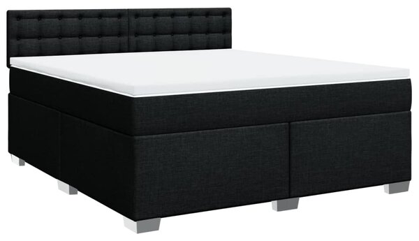 Box spring postel s matrací černá 180x200 cm textil 3285983