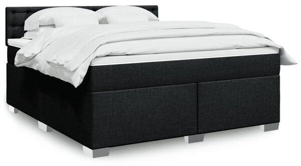 Box spring postel s matrací černá 180x200 cm textil 3285983