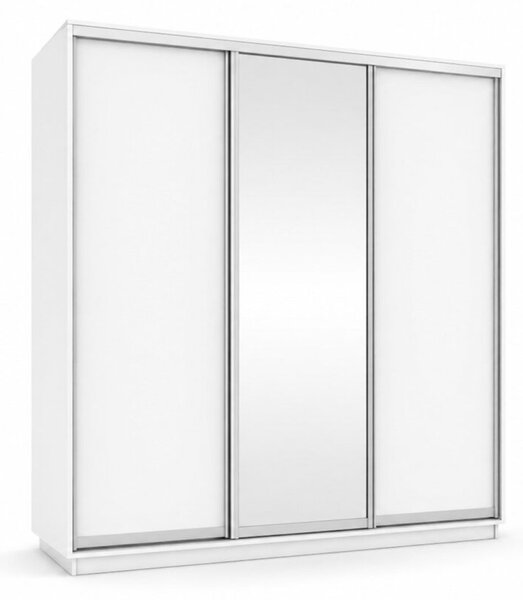 Skříň s posuvnými dveřmi 2000x2200x600 2LTD 1 Zrcadlo Nymphea Alba, profil stříbrný