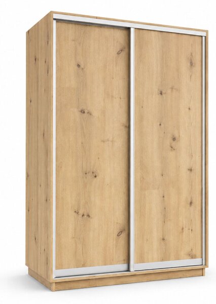 Skříň s posuvnými dveřmi 1500x2200x600 2LTD Dub Artisan, profil stříbrný