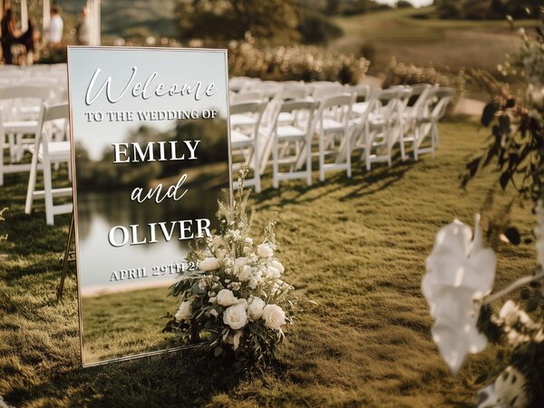 Personalizovaná samolepka na zrcadlo S50 – Welcome to the wedding of