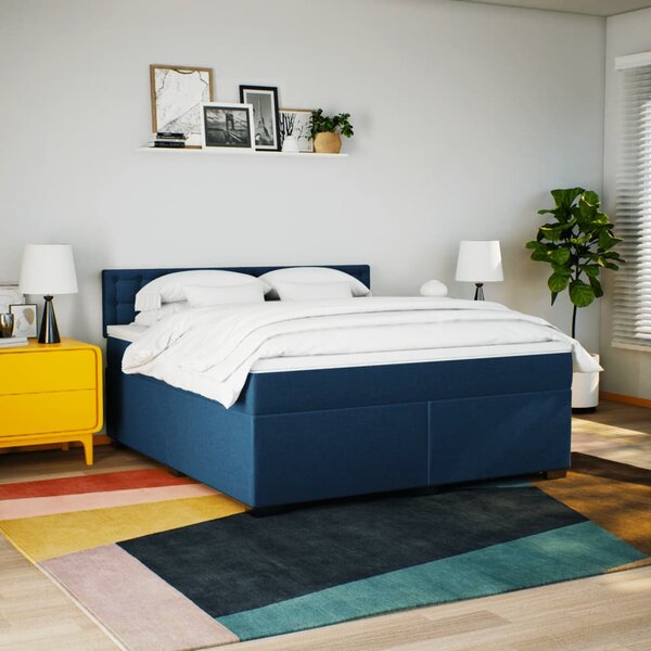 Box spring postel s matrací modrá 180x200 cm textil 3285987