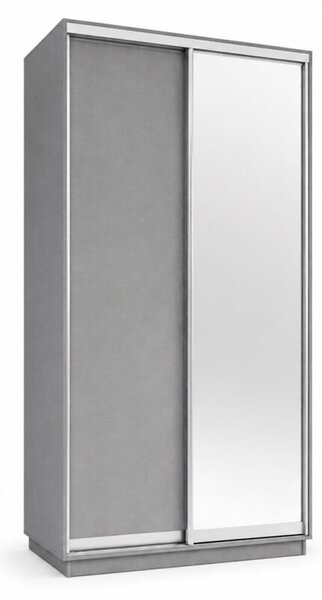 Skříň s posuvnými dveřmi 1200x2200x600 1LTD 1 Zrcadlo šedá myška, profil stříbrný
