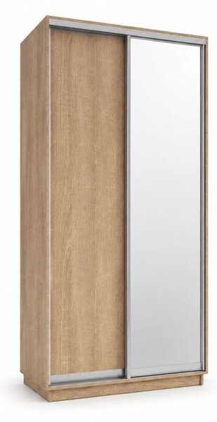 Skříně s posuvnými dveřmi 1200x2400x600 1LTD 1 Zrcadlo Dub Sonoma, profil stříbrný