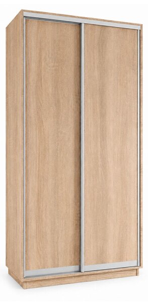 Skříň s posuvnými dveřmi 1000x2200x450 2LTD Dub Sonoma, profil stříbrný