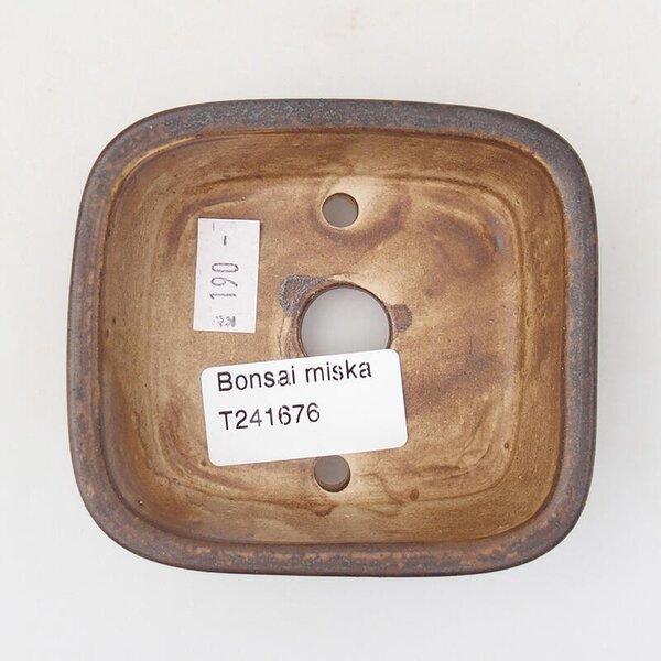 E-bonsai Keramická bonsai miska 9 x 8 x 3,5 cm hnědá