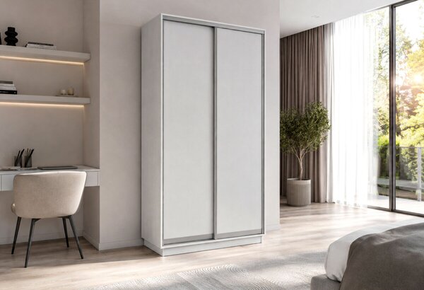 Skříň s posuvnými dveřmi 1000x2200x450 2LTD nymphaea alba, profil stříbrný