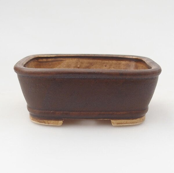 E-bonsai Keramická bonsai miska 9 x 8 x 3,5 cm hnědá
