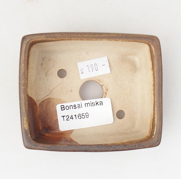 E-bonsai Keramická bonsai miska 9 x 7,5 x 3,5 cm hnědá