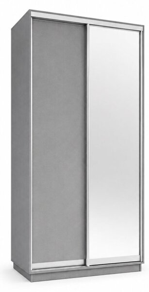 Skříň s posuvnými dveřmi 1200x2400x600 1LTD 1 Zrcadlo myší šedá, profil stříbrný