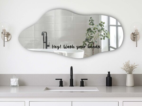 Samolepka na zrcadlo S32 – Hey! Wash your hands