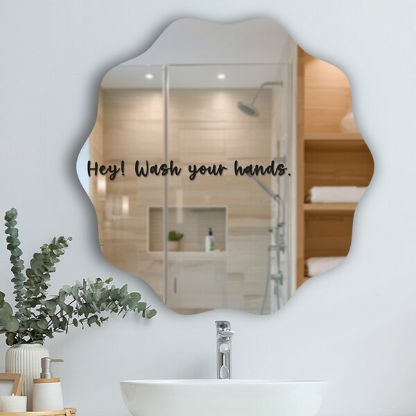 Samolepka na zrcadlo S32 – Hey! Wash your hands