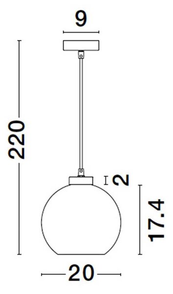 Nova Luce Palmer E27 skleněné závěsné svítidlo