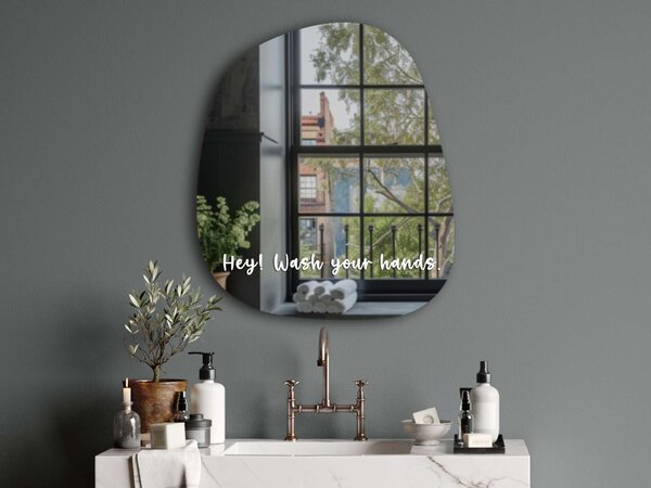 Samolepka na zrcadlo S32 – Hey! Wash your hands