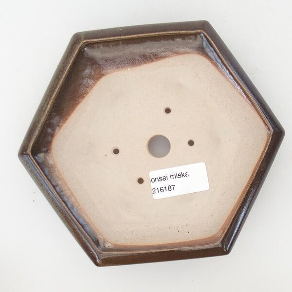 E-bonsai Keramická bonsai miska 17 x 14 x 3,5 cm hnědá