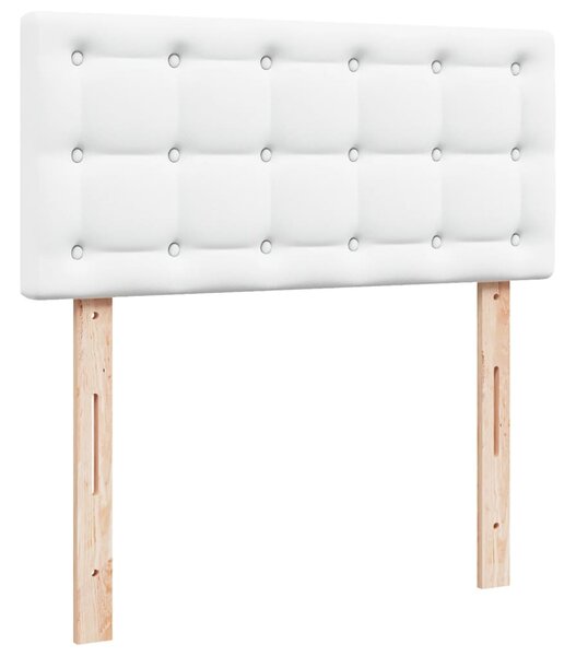 Box spring postel s matrací bílá 80 x 200 cm umělá kůže 3286097