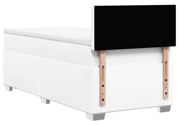 Box spring postel s matrací bílá 80 x 200 cm umělá kůže 3286097
