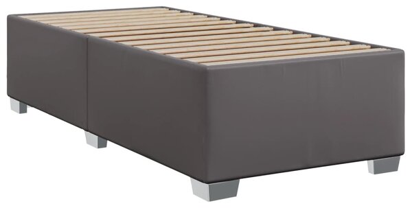 Box spring postel s matrací šedá 80 x 200 cm umělá kůže 3286098