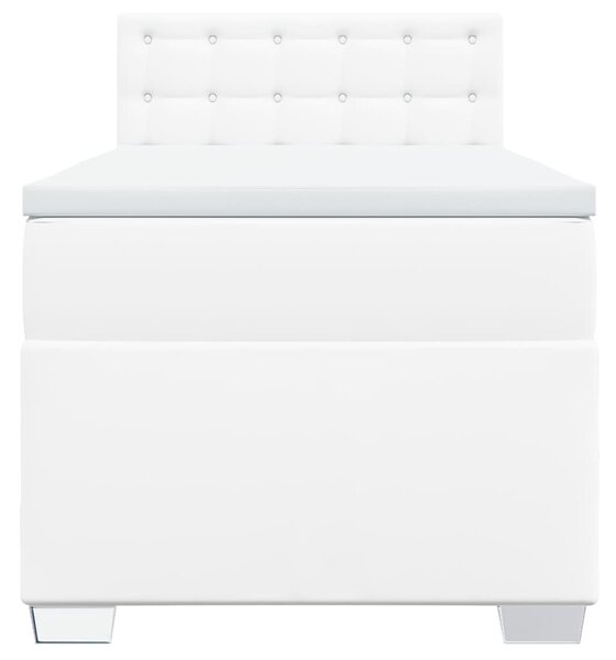 Box spring postel s matrací bílá 80 x 200 cm umělá kůže 3286097