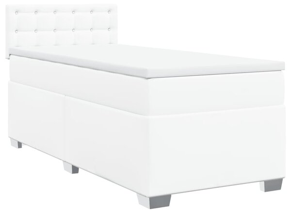 Box spring postel s matrací bílá 80 x 200 cm umělá kůže 3286097